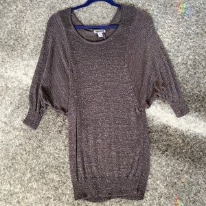 Quicksilver Mesh Tunic Top Gray/Purple Sz. Small
